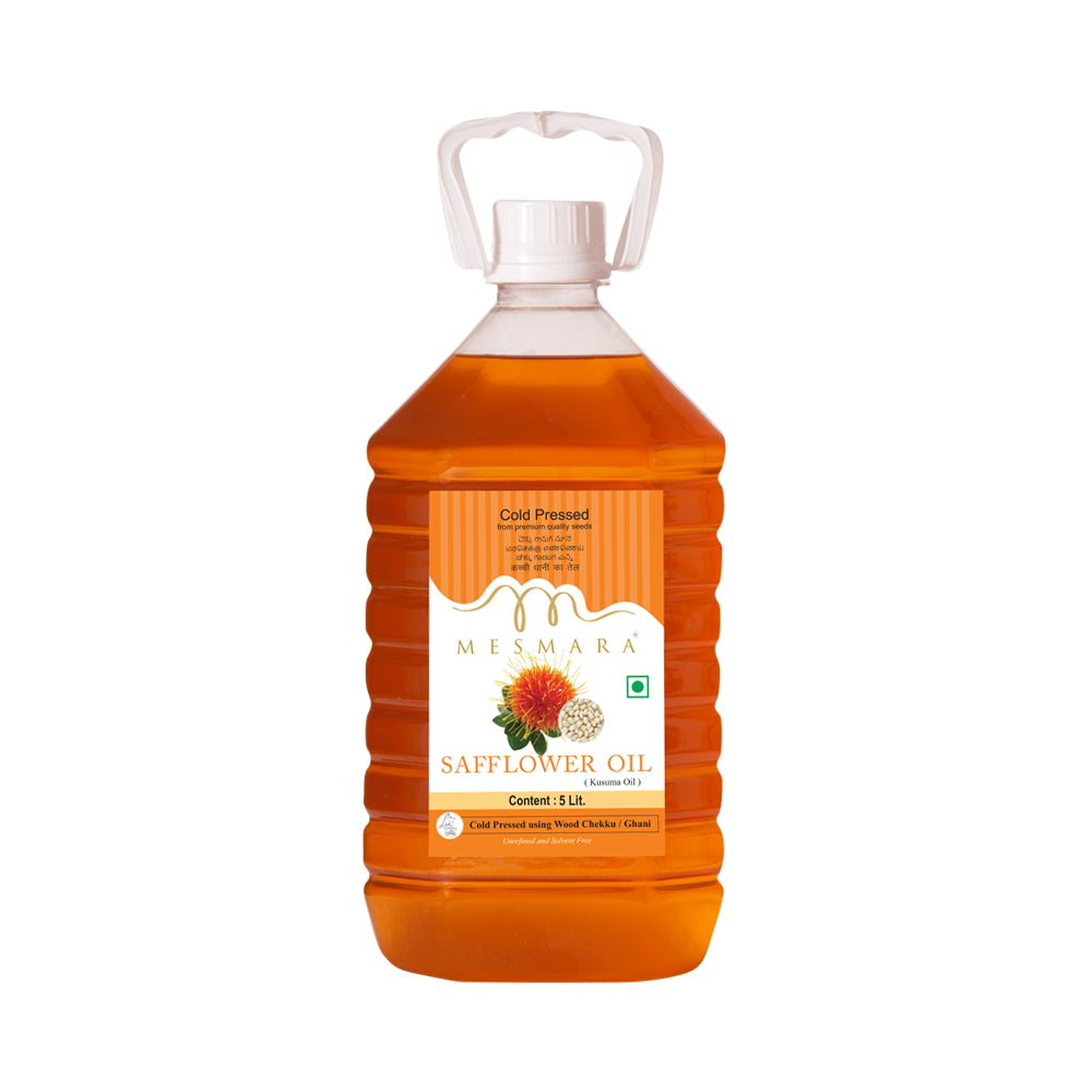 Mesmara Cold Pressed Safflower Oil – Pure, High Smoke Point, Neutral Flavour – 1 Litre