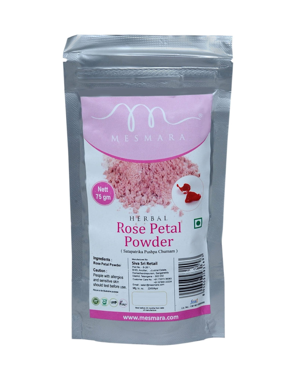 Mesmara Herbal Rose Petal Powder, 75g - Mesmara
