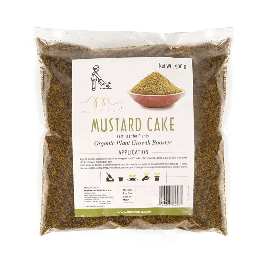 Mesmara Mustard Cake Powder Fertilizer for Plants - Organic Plant Growth Booster 900 GMS - Mesmara