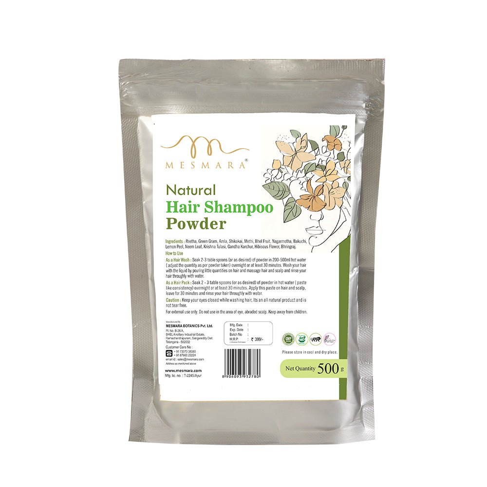 Mesmara Natural Hair Shampoo Powder with 14 Herbs - 500g - Mesmara