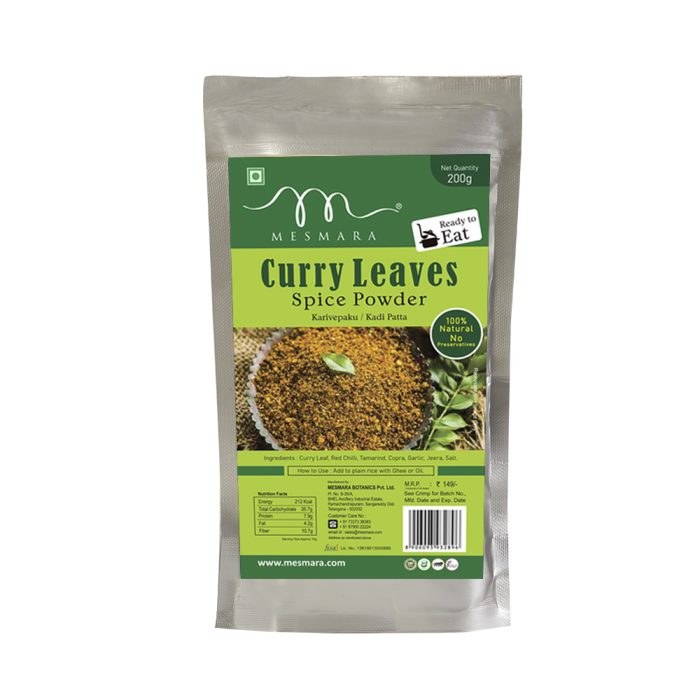 Mesmara Curry Leaves Spice Powder (Karibevu / Karivepaku / Karuvepillai / Kadi Patta) 200g